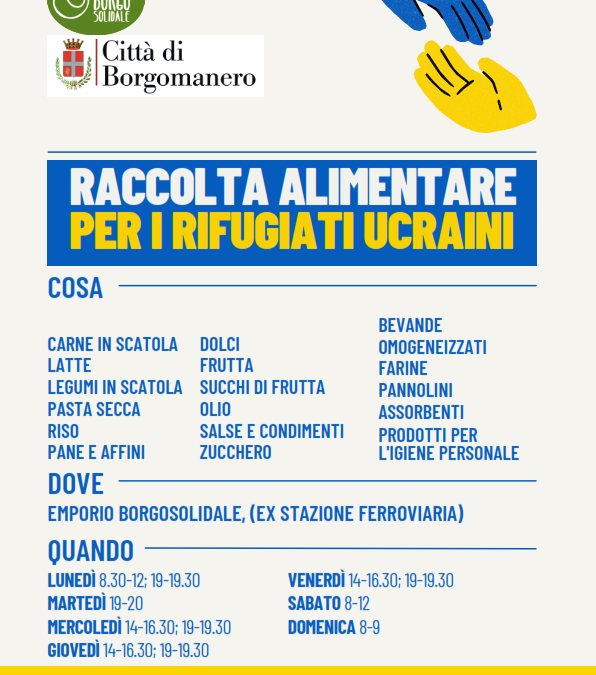Raccolta alimentare per i Rifugiati Ucraini
