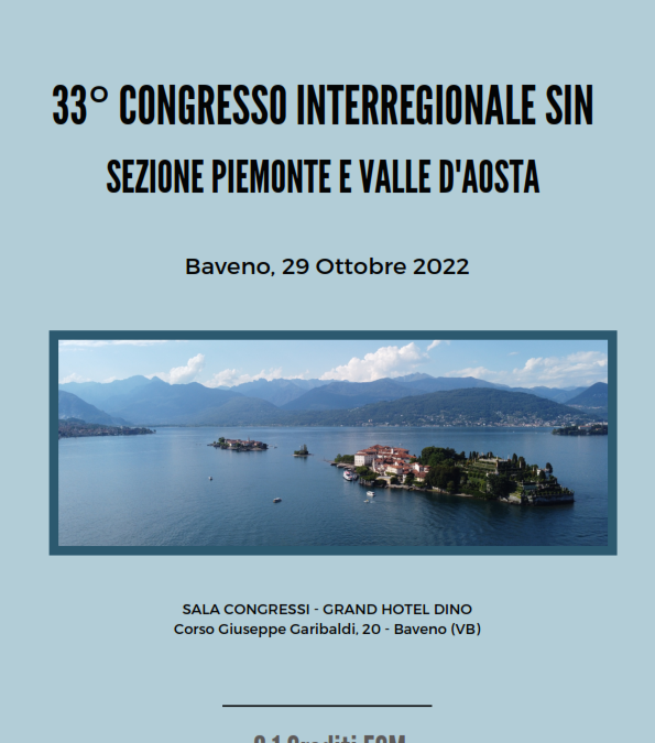 33° CONGRESSO INTERREGIONALE SIN – PIEMONTE E VALLE D’AOSTA – Baveno, 29 Ottobre 2022