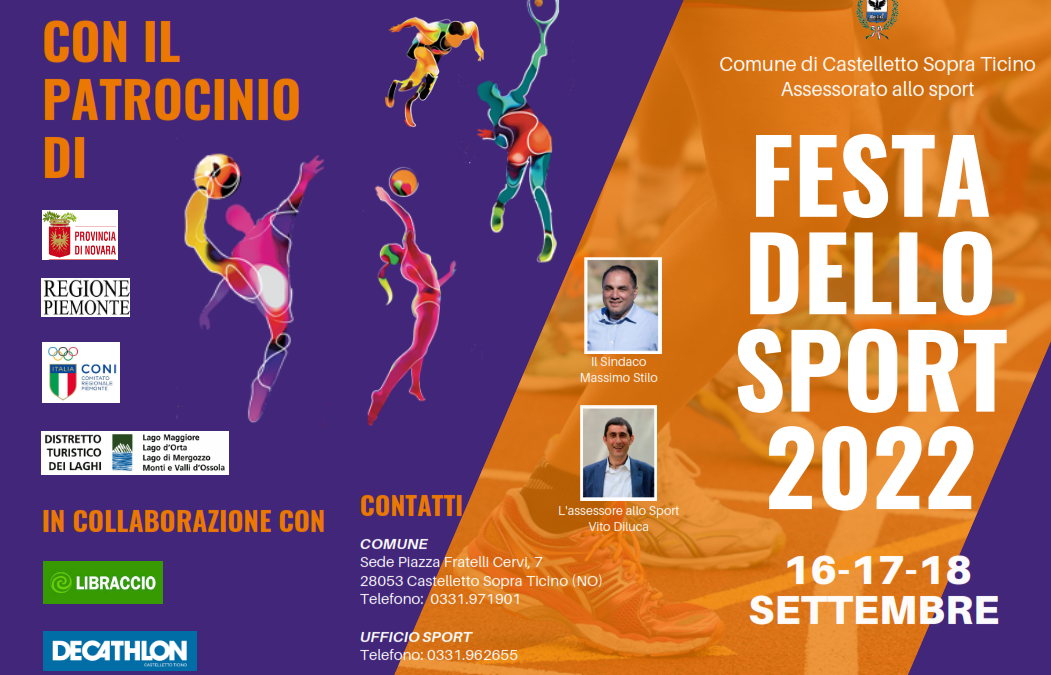 Castelletto Ticino – Festa dello Sport 2022 – 16-18 Settembre