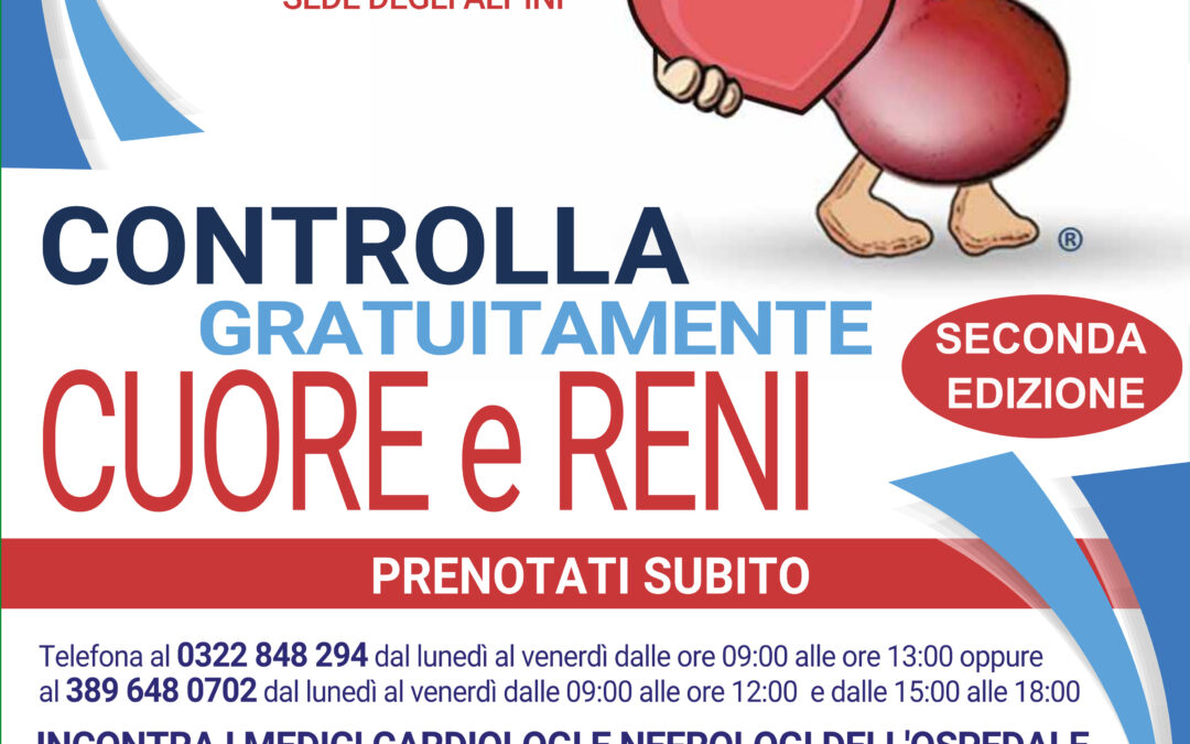 2° Edizione Screening Gratuito CUORE e RENI: Sabato 3 Maggio 2025 a Borgomanero
