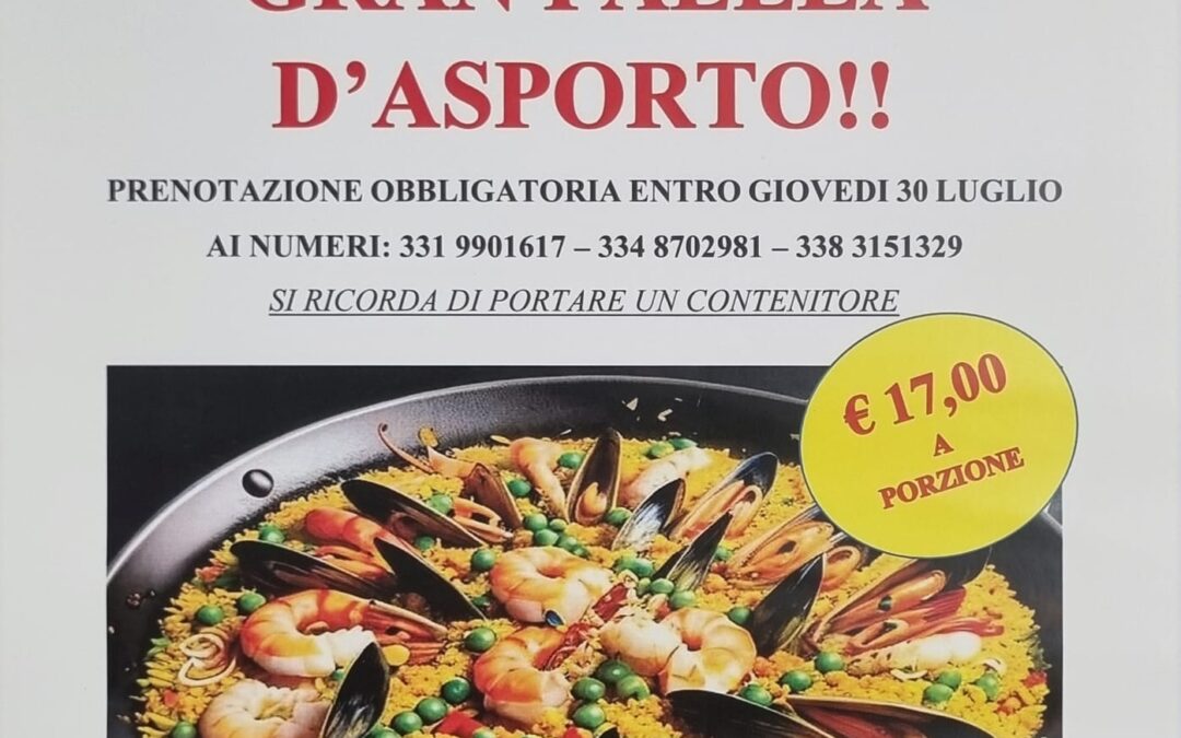 Sabato 1 Agosto ad Armeno torna la Paella Solidale d’Asporto per la S.C. di Nefrologia